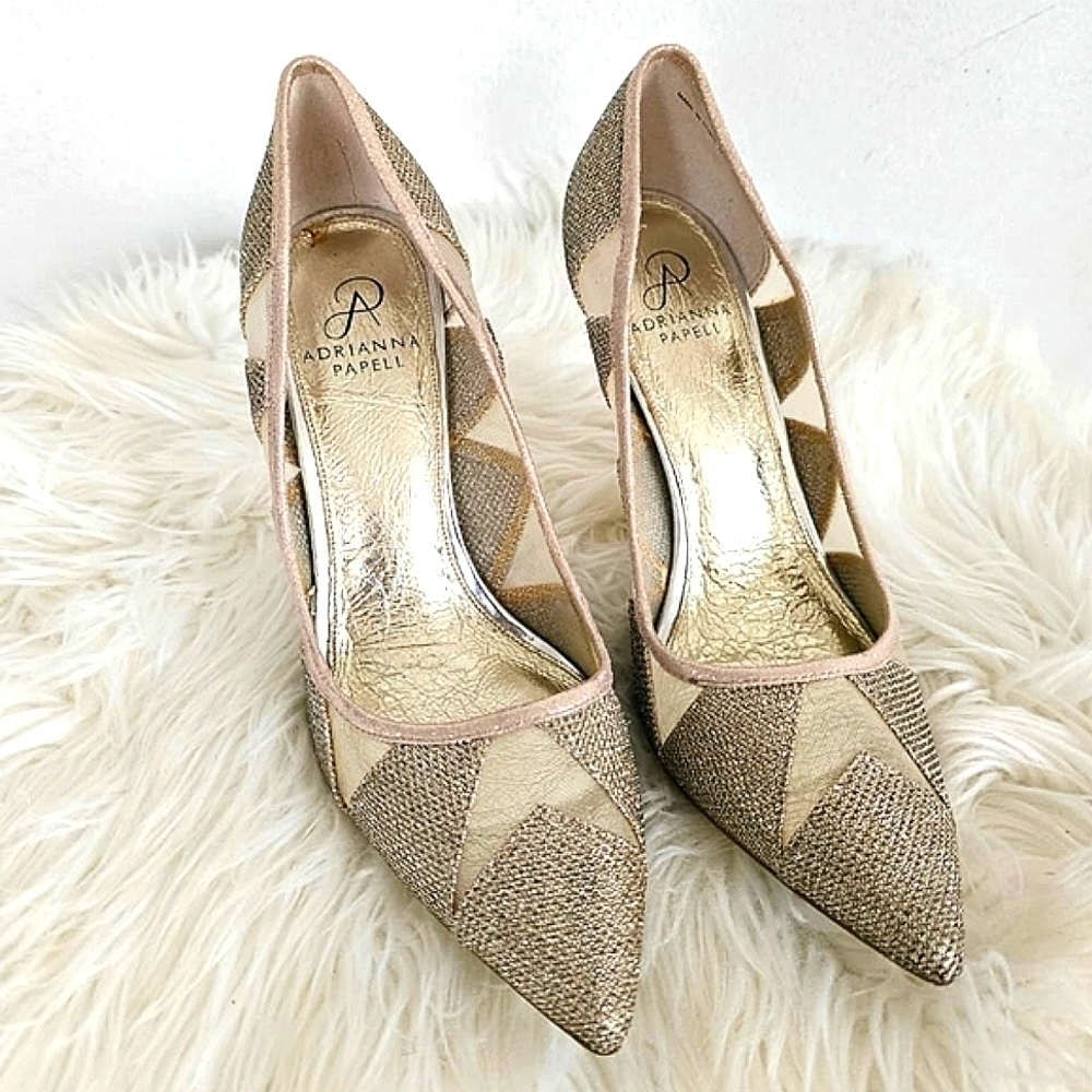 Adrianna Papell Addison Dressy Pumps  Stiletto Platinum/Nude Women's Size 9M 🌴